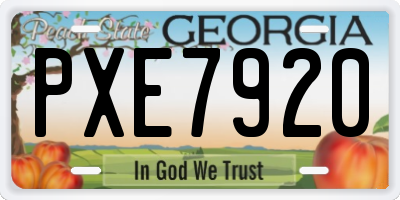 GA license plate PXE7920