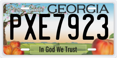 GA license plate PXE7923
