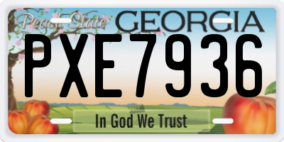 GA license plate PXE7936