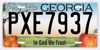 GA license plate PXE7937