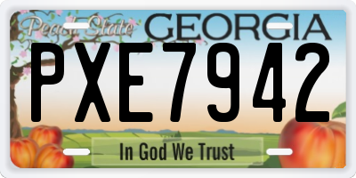 GA license plate PXE7942