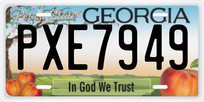 GA license plate PXE7949