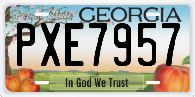 GA license plate PXE7957