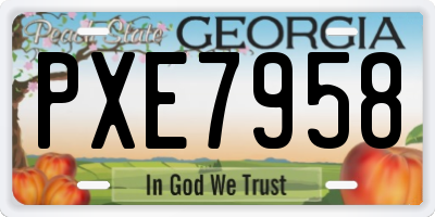 GA license plate PXE7958