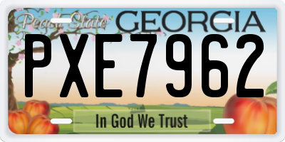 GA license plate PXE7962