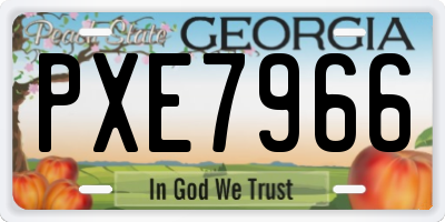 GA license plate PXE7966