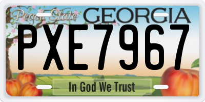 GA license plate PXE7967