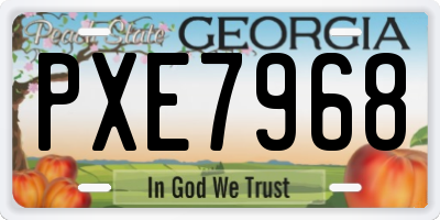 GA license plate PXE7968
