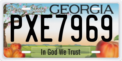 GA license plate PXE7969