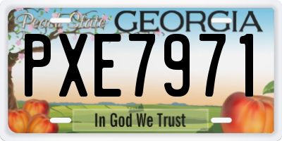 GA license plate PXE7971