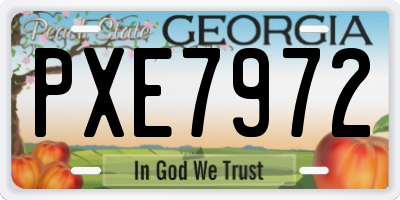 GA license plate PXE7972