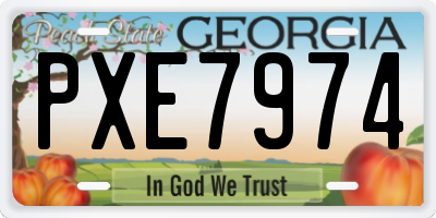 GA license plate PXE7974