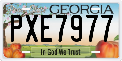 GA license plate PXE7977