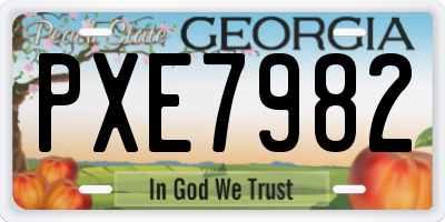 GA license plate PXE7982
