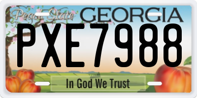 GA license plate PXE7988