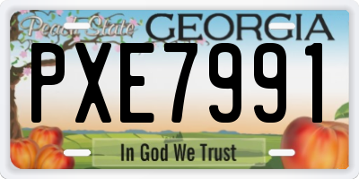 GA license plate PXE7991