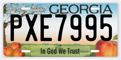 GA license plate PXE7995