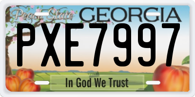 GA license plate PXE7997
