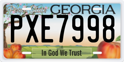GA license plate PXE7998