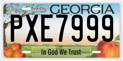 GA license plate PXE7999
