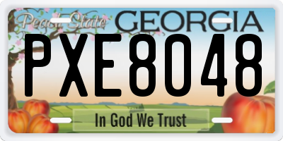 GA license plate PXE8048