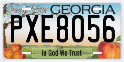 GA license plate PXE8056