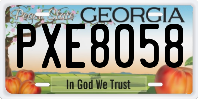 GA license plate PXE8058