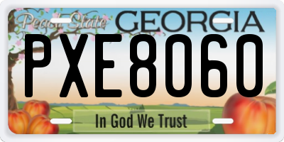 GA license plate PXE8060