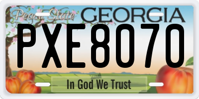 GA license plate PXE8070