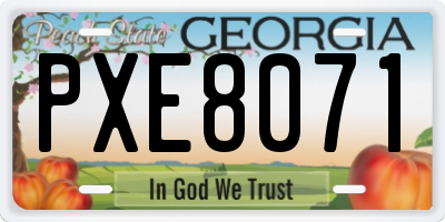GA license plate PXE8071