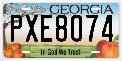 GA license plate PXE8074