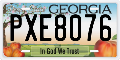 GA license plate PXE8076