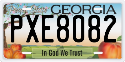 GA license plate PXE8082