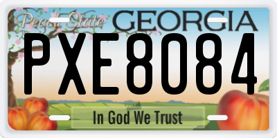 GA license plate PXE8084