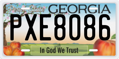 GA license plate PXE8086