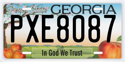 GA license plate PXE8087