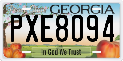 GA license plate PXE8094