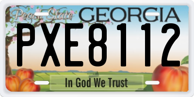 GA license plate PXE8112