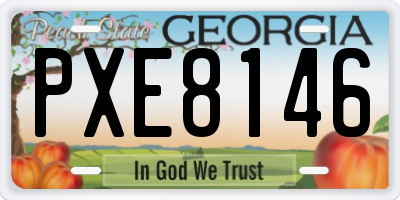 GA license plate PXE8146