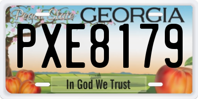 GA license plate PXE8179