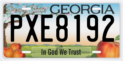 GA license plate PXE8192