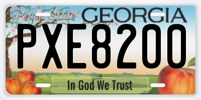 GA license plate PXE8200