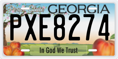 GA license plate PXE8274