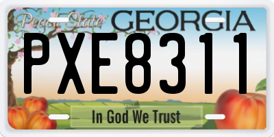 GA license plate PXE8311