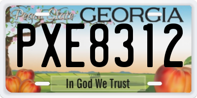 GA license plate PXE8312