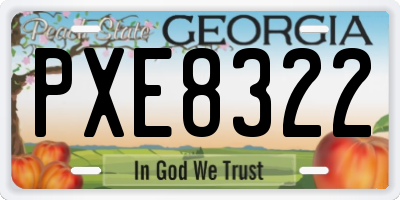 GA license plate PXE8322