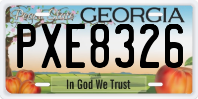 GA license plate PXE8326
