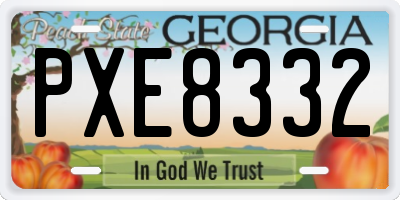 GA license plate PXE8332