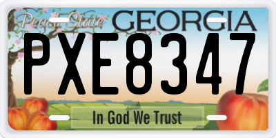 GA license plate PXE8347