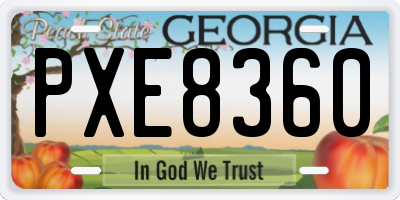 GA license plate PXE8360